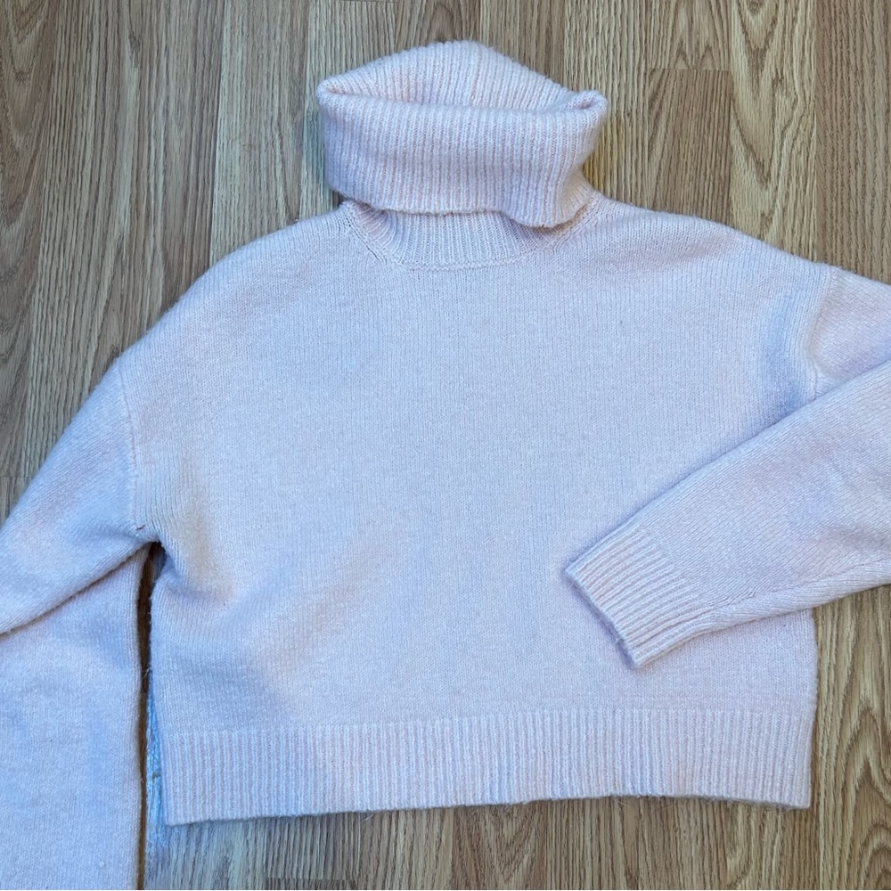 Baby Pink Turtleneck Sweater